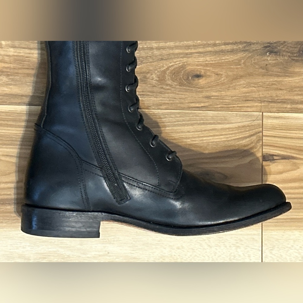 *RARE* Vintage Frye Black Leather Lace-Up Boots Size 9-10 - Picture 13 of 16